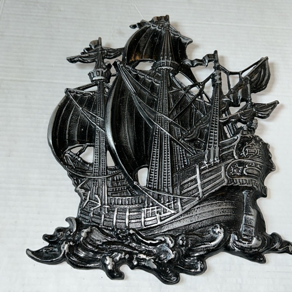 Vintage Pirate Ship Stamped Made in Japan 1148 Metal Beautiful Wall Decor